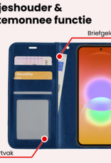 NoXx NoXx Samsung Galaxy A27 Hoesje Bookcase Met Screenprotector - Donkerblauw