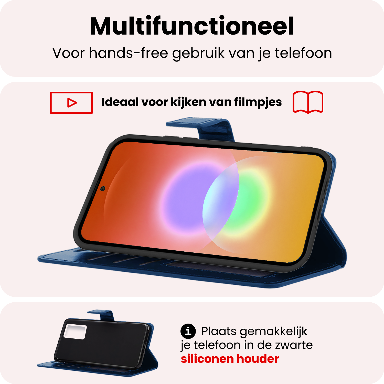 NoXx NoXx Samsung Galaxy A27 Hoesje Bookcase Met Screenprotector - Donkerblauw