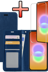 NoXx NoXx Samsung Galaxy A27 Hoesje Bookcase Met Screenprotector - Donkerblauw