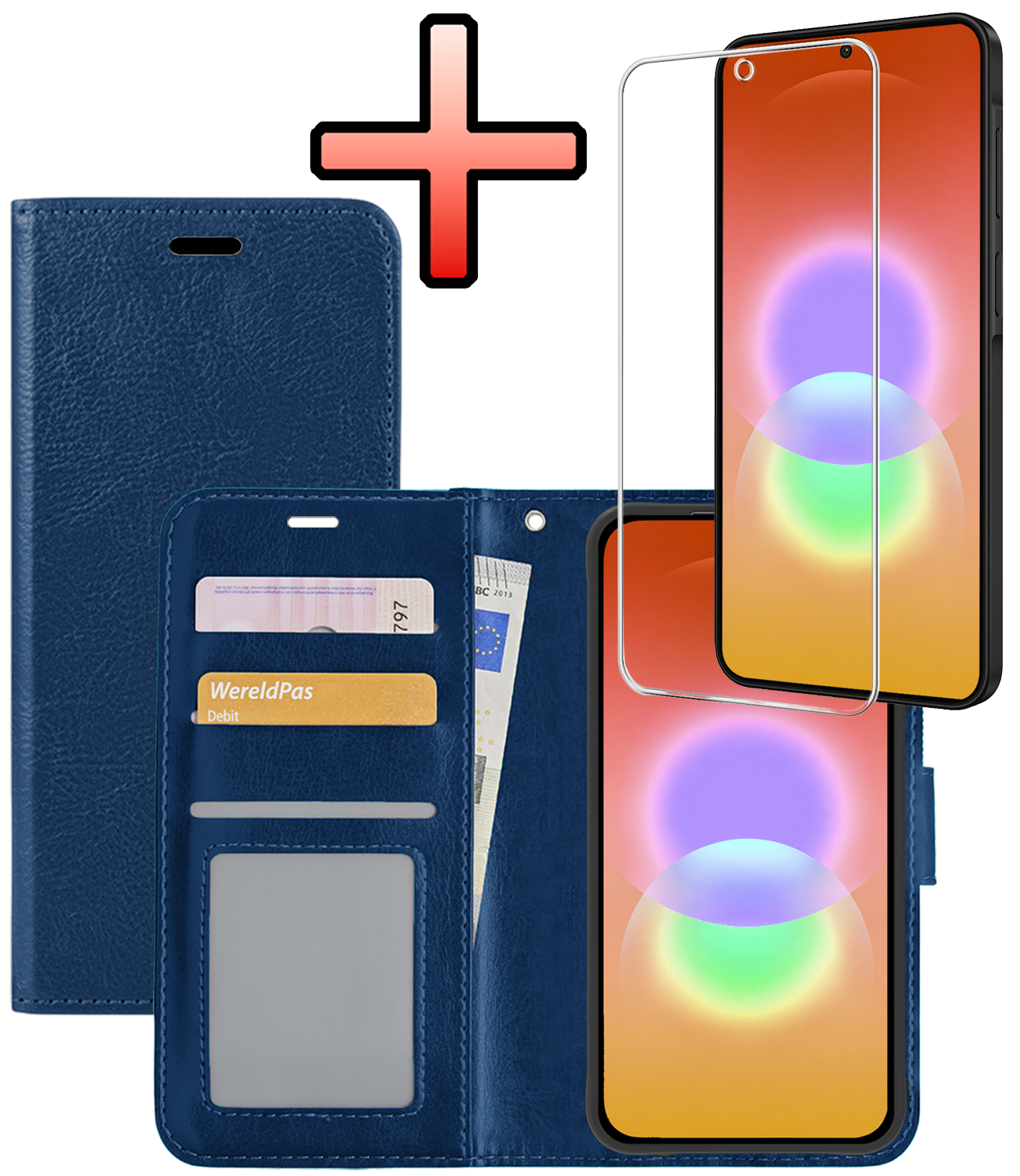 NoXx NoXx Samsung Galaxy A27 Hoesje Bookcase Met Screenprotector - Donkerblauw
