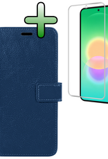 BASEY. BASEY. Samsung Galaxy A27 Hoesje Bookcase Met Screenprotector - Donkerblauw