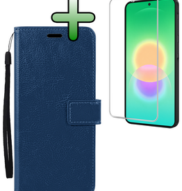BASEY. BASEY. Samsung Galaxy A27 Hoesje Bookcase Met Screenprotector - Donkerblauw