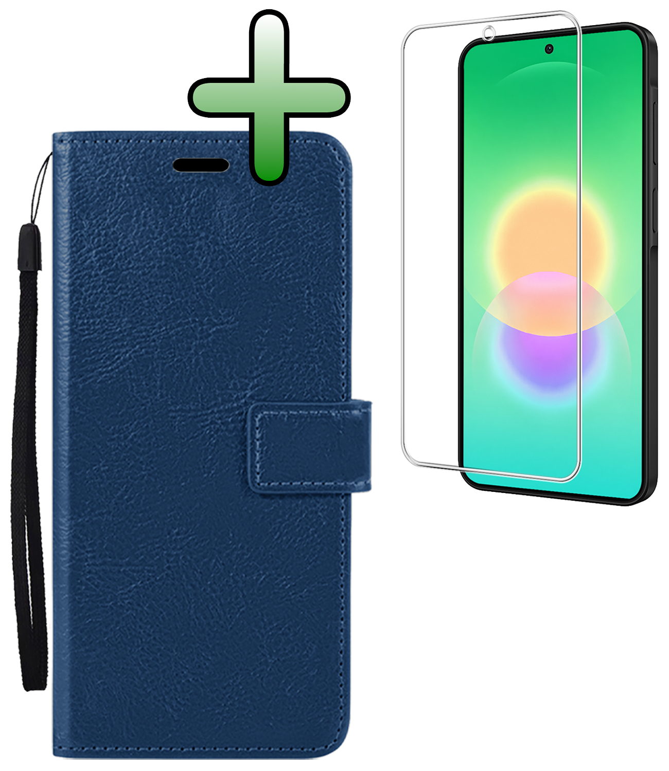BASEY. BASEY. Samsung Galaxy A27 Hoesje Bookcase Met Screenprotector - Donkerblauw