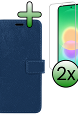 BASEY. BASEY. Samsung Galaxy A27 Hoesje Bookcase Met 2x Screenprotector - Donkerblauw