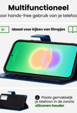 BASEY. BASEY. Samsung Galaxy A27 Hoesje Bookcase Met 2x Screenprotector - Donkerblauw
