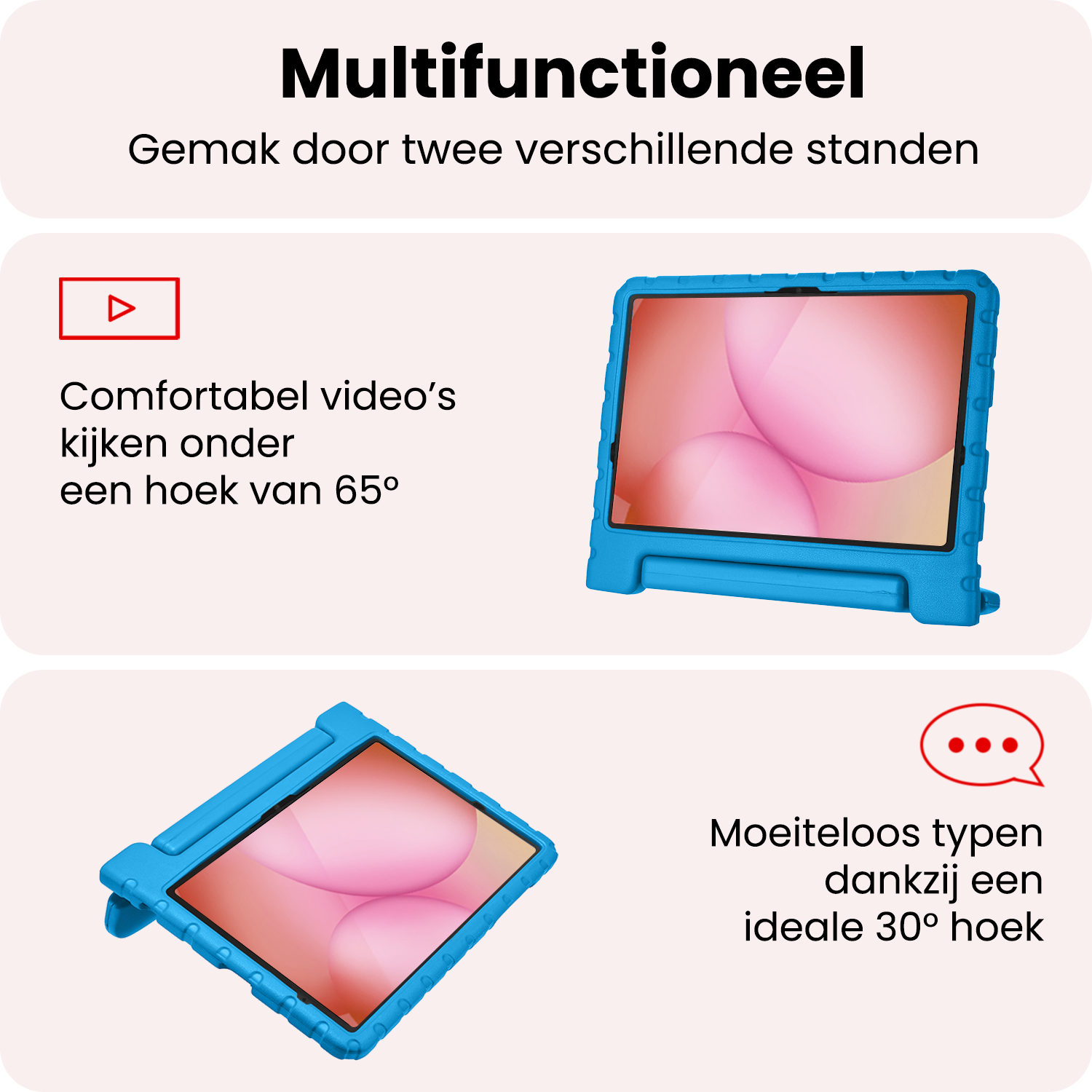 NoXx NoXx Samsung Galaxy Tab A11 Plus Kinderhoes Met Screenprotector - Blauw