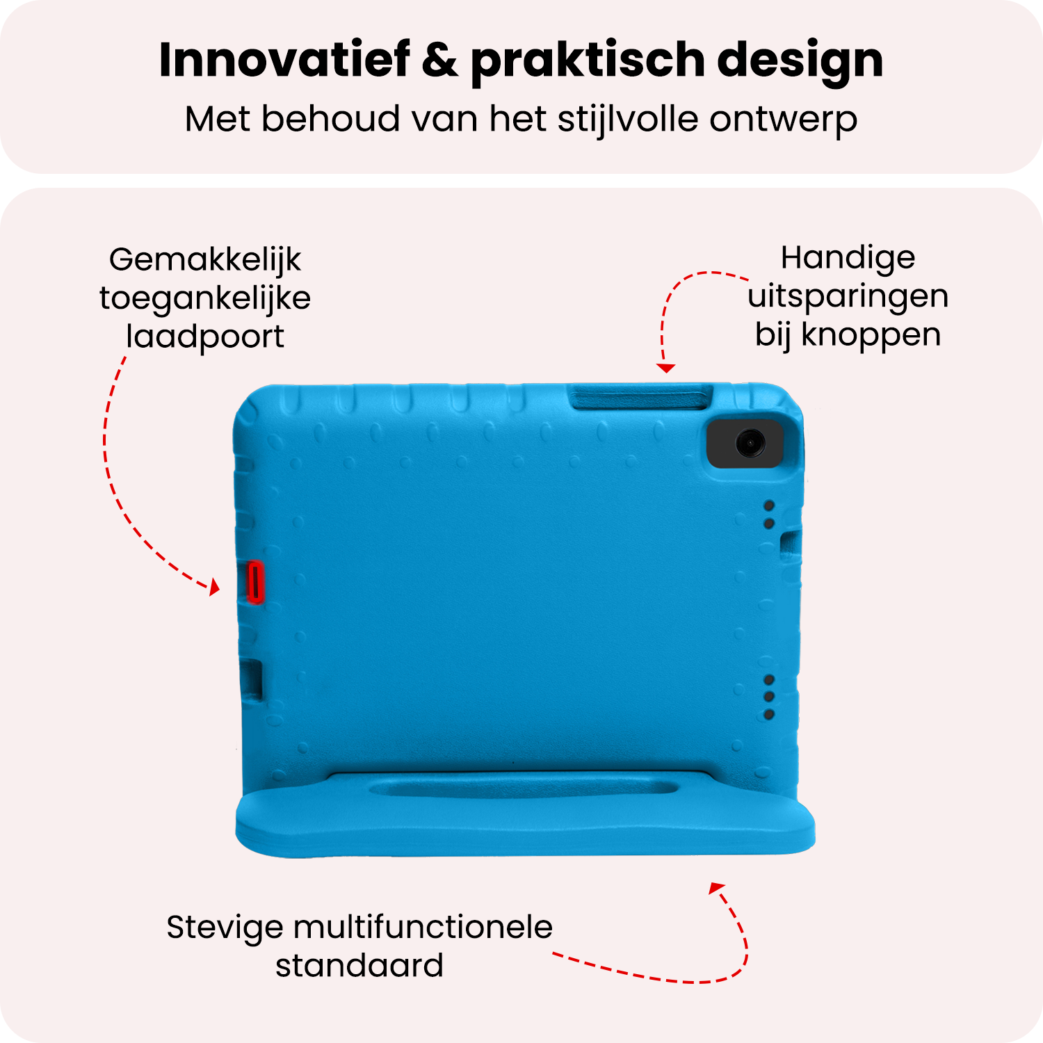 NoXx NoXx Samsung Galaxy Tab A11 Plus Kinderhoes Met Screenprotector - Blauw