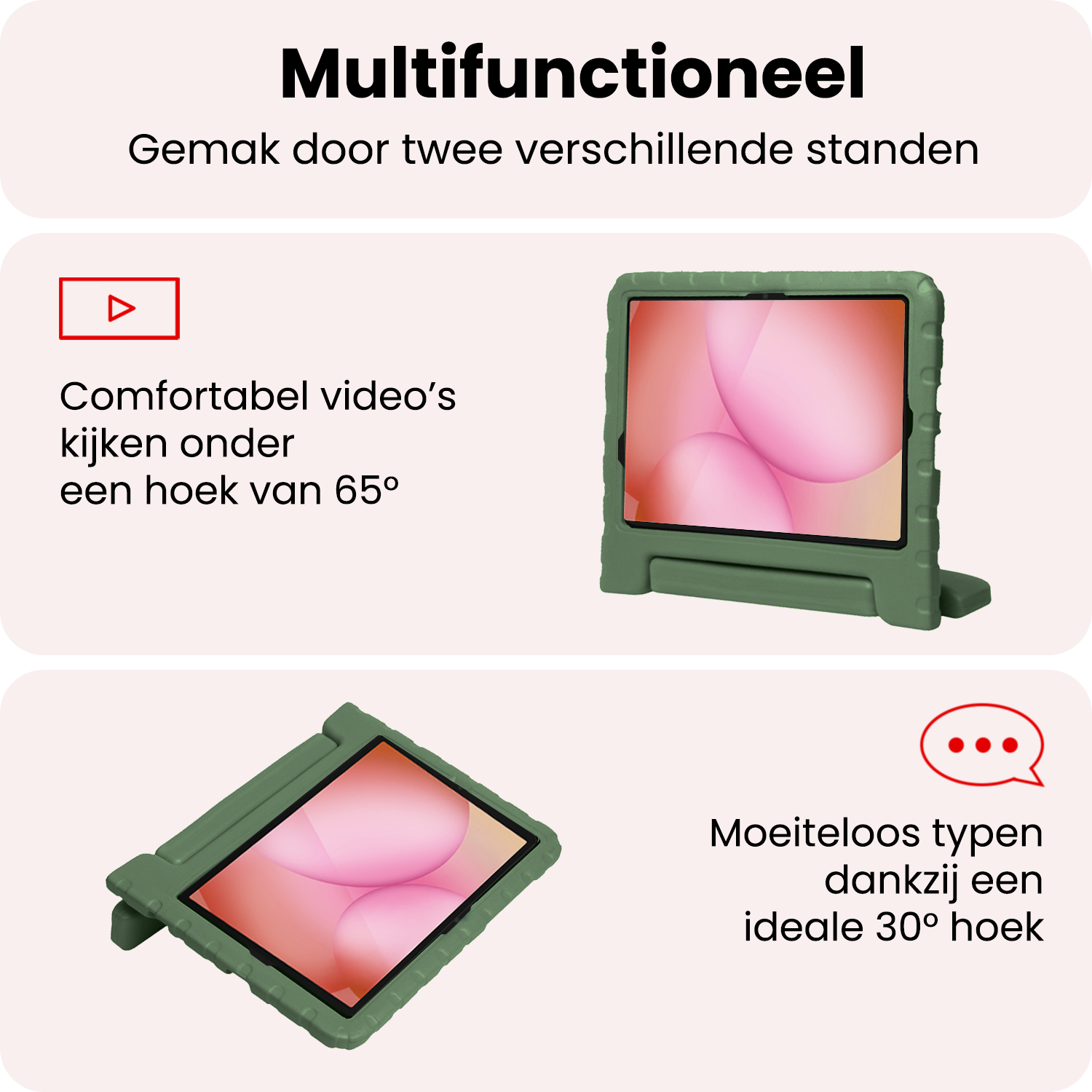 NoXx NoXx Samsung Galaxy Tab A11 Plus Kinderhoes Met Screenprotector - Donkergroen