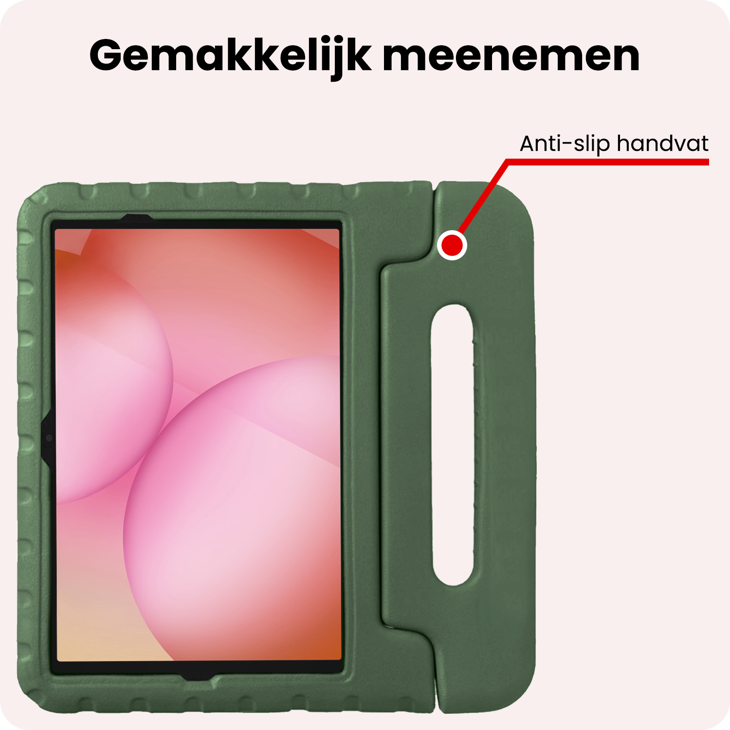 NoXx NoXx Samsung Galaxy Tab A11 Plus Kinderhoes Met Screenprotector - Donkergroen