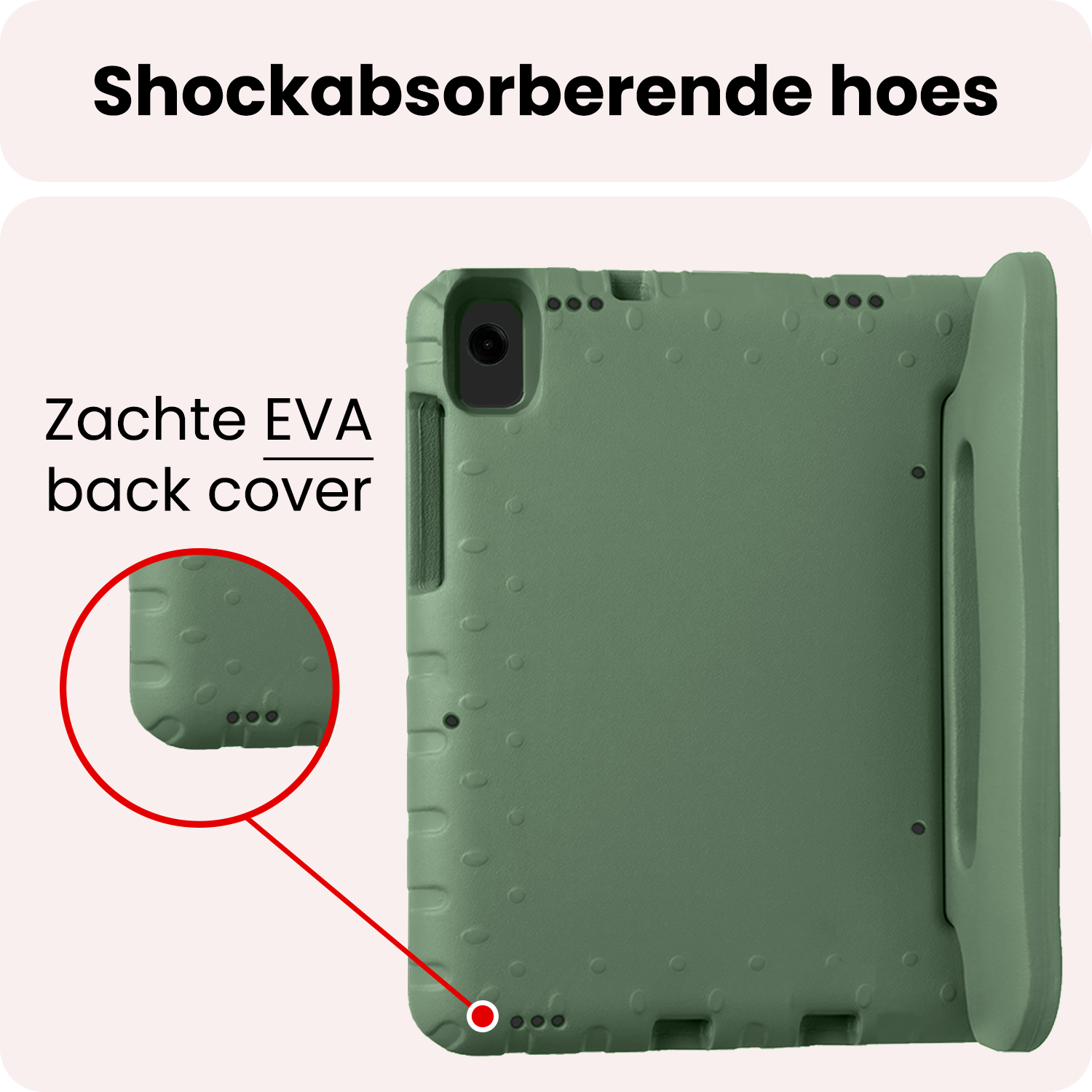 NoXx NoXx Samsung Galaxy Tab A11 Plus Kinderhoes Met Screenprotector - Donkergroen