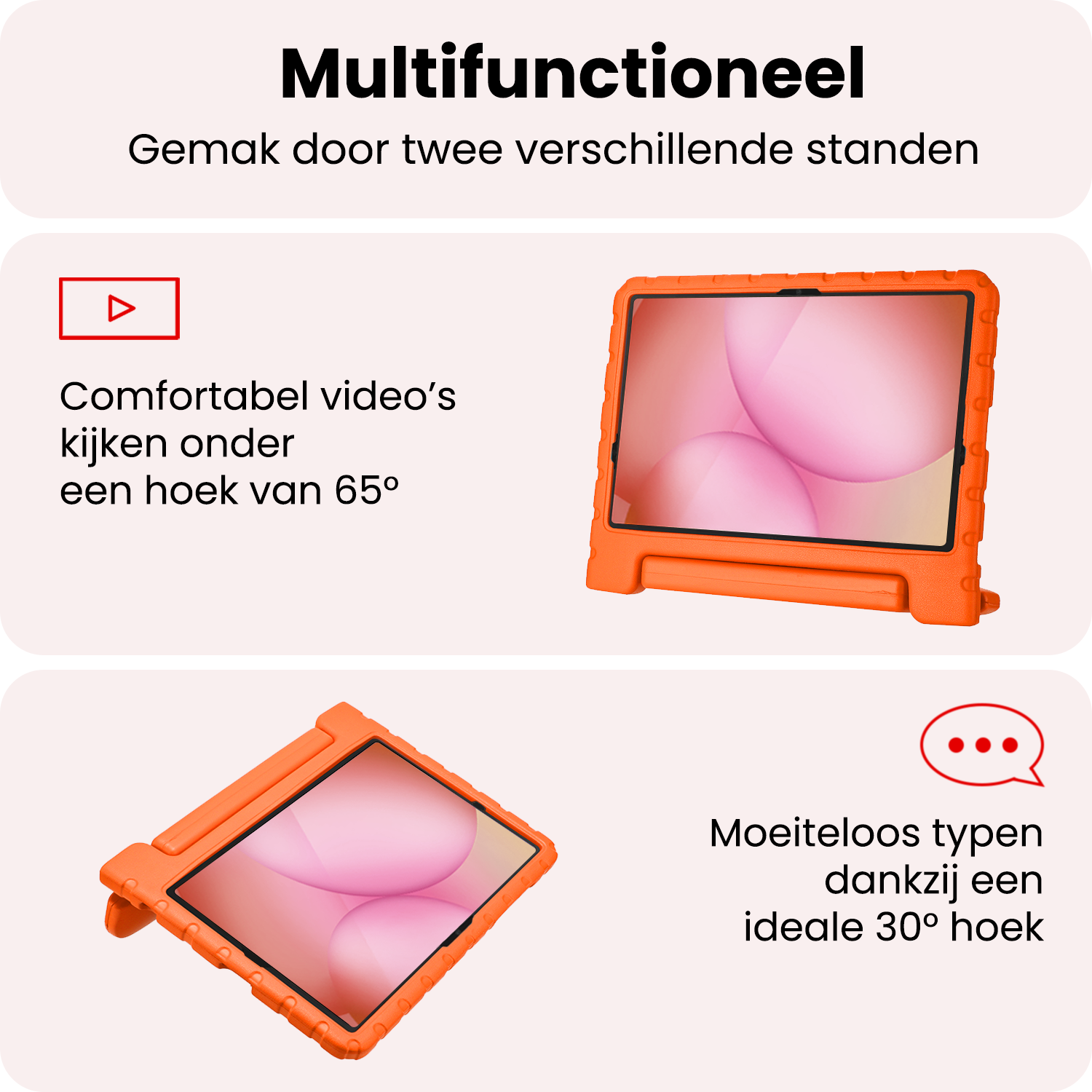NoXx NoXx Samsung Galaxy Tab A11 Plus Kinderhoes Met Screenprotector - Oranje