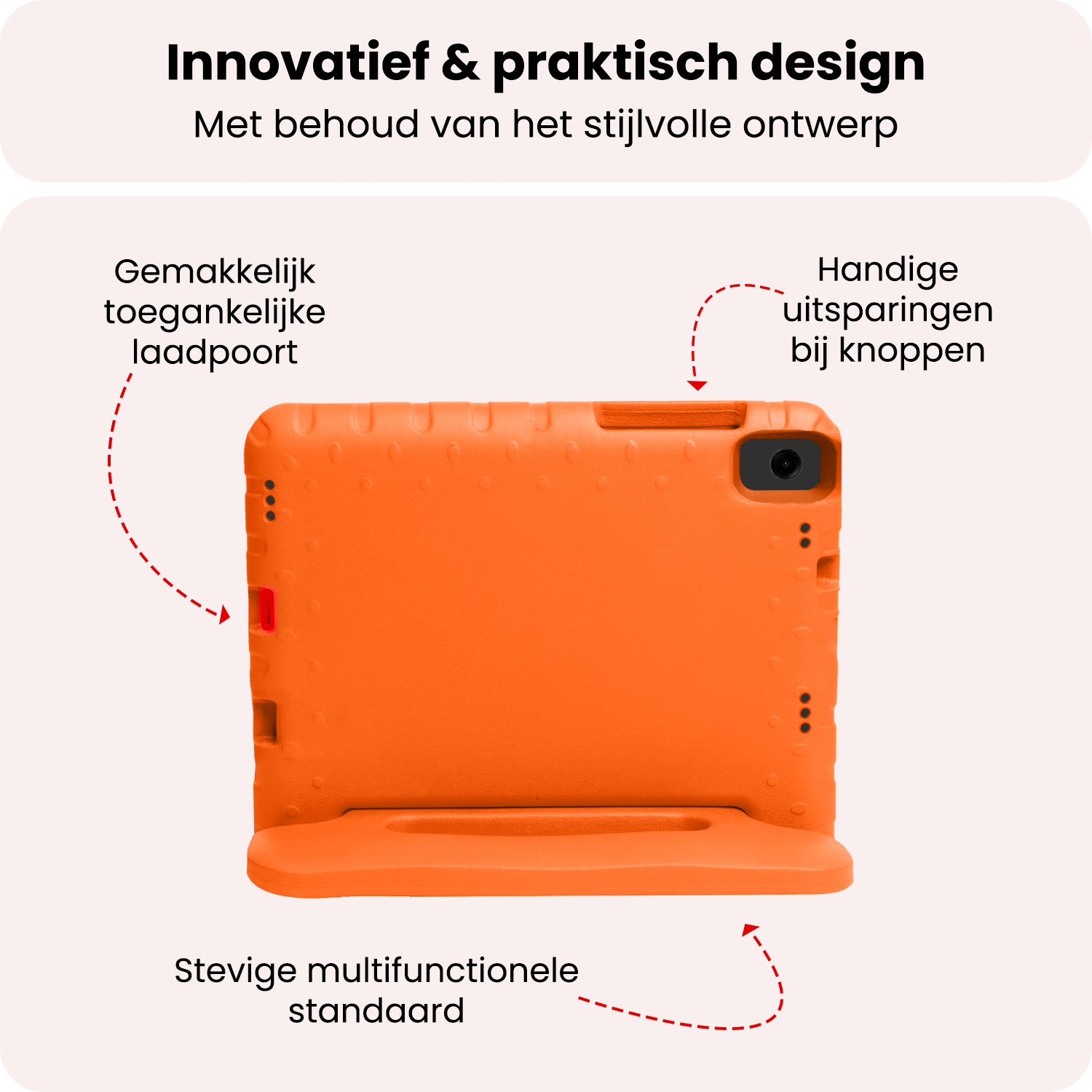 NoXx NoXx Samsung Galaxy Tab A11 Plus Kinderhoes Met Screenprotector - Oranje