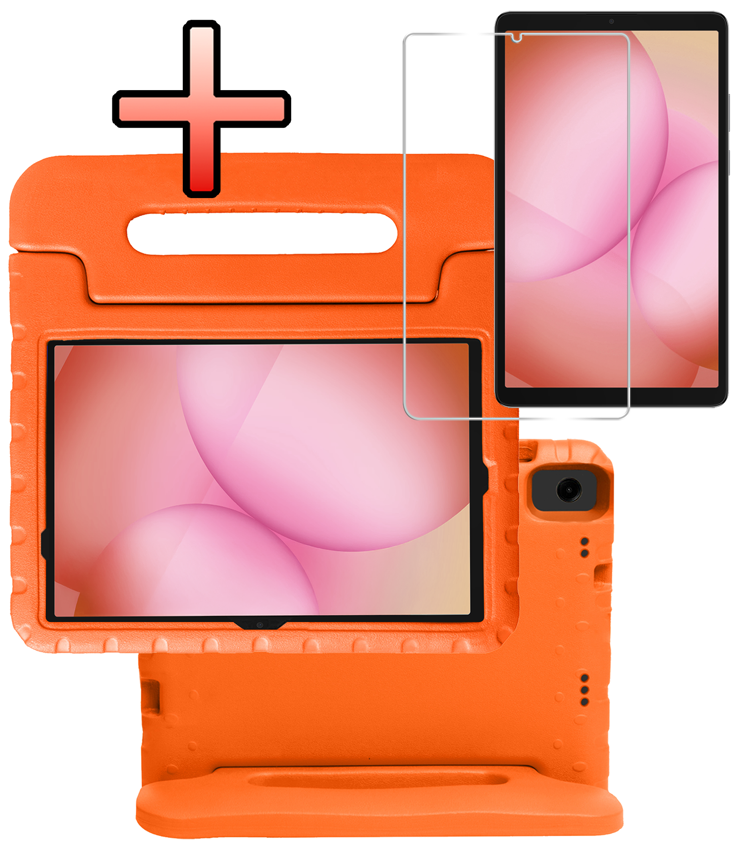 NoXx NoXx Samsung Galaxy Tab A11 Plus Kinderhoes Met Screenprotector - Oranje