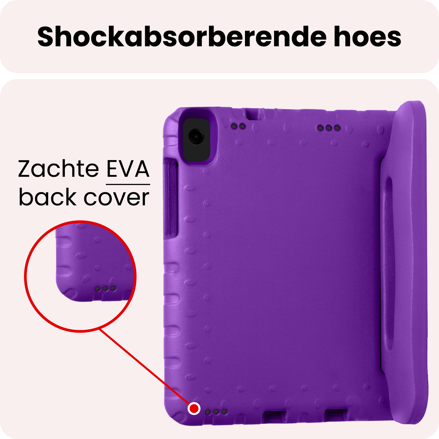 NoXx NoXx Samsung Galaxy Tab A11 Plus Kinderhoes Met Screenprotector - Paars