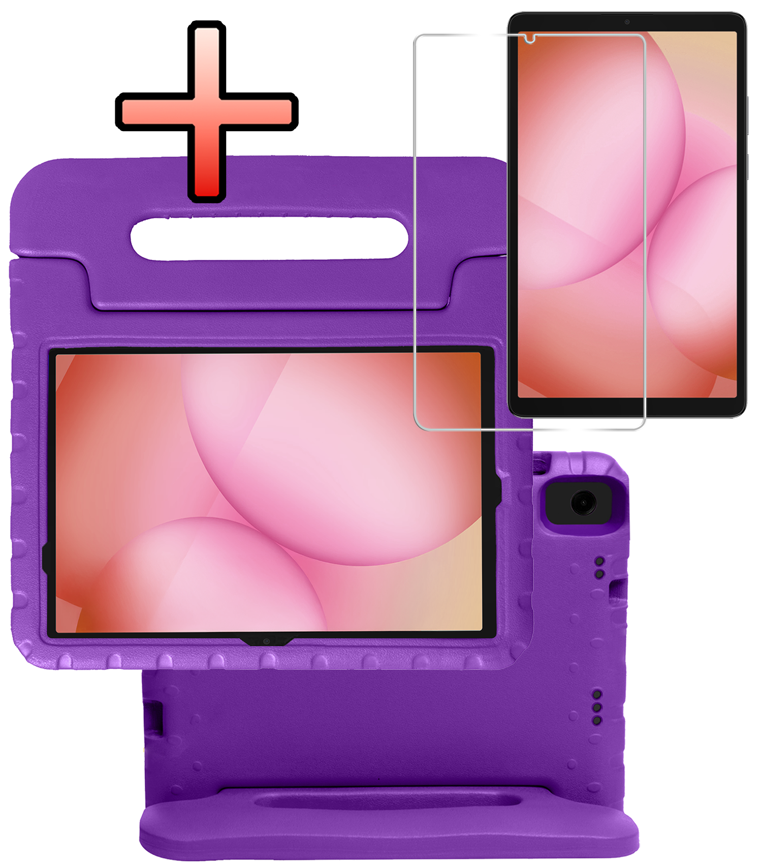 NoXx NoXx Samsung Galaxy Tab A11 Plus Kinderhoes Met Screenprotector - Paars