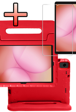 NoXx NoXx Samsung Galaxy Tab A11 Plus Kinderhoes Met Screenprotector - Rood