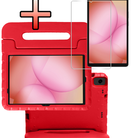 NoXx NoXx Samsung Galaxy Tab A11 Plus Kinderhoes Met Screenprotector - Rood