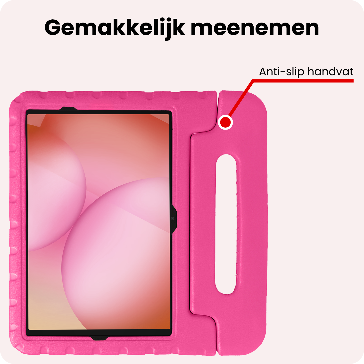 NoXx NoXx Samsung Galaxy Tab A11 Plus Kinderhoes Met Screenprotector - Roze