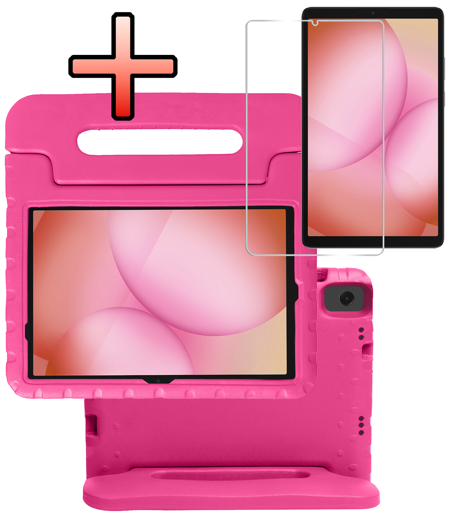 NoXx NoXx Samsung Galaxy Tab A11 Plus Kinderhoes Met Screenprotector - Roze
