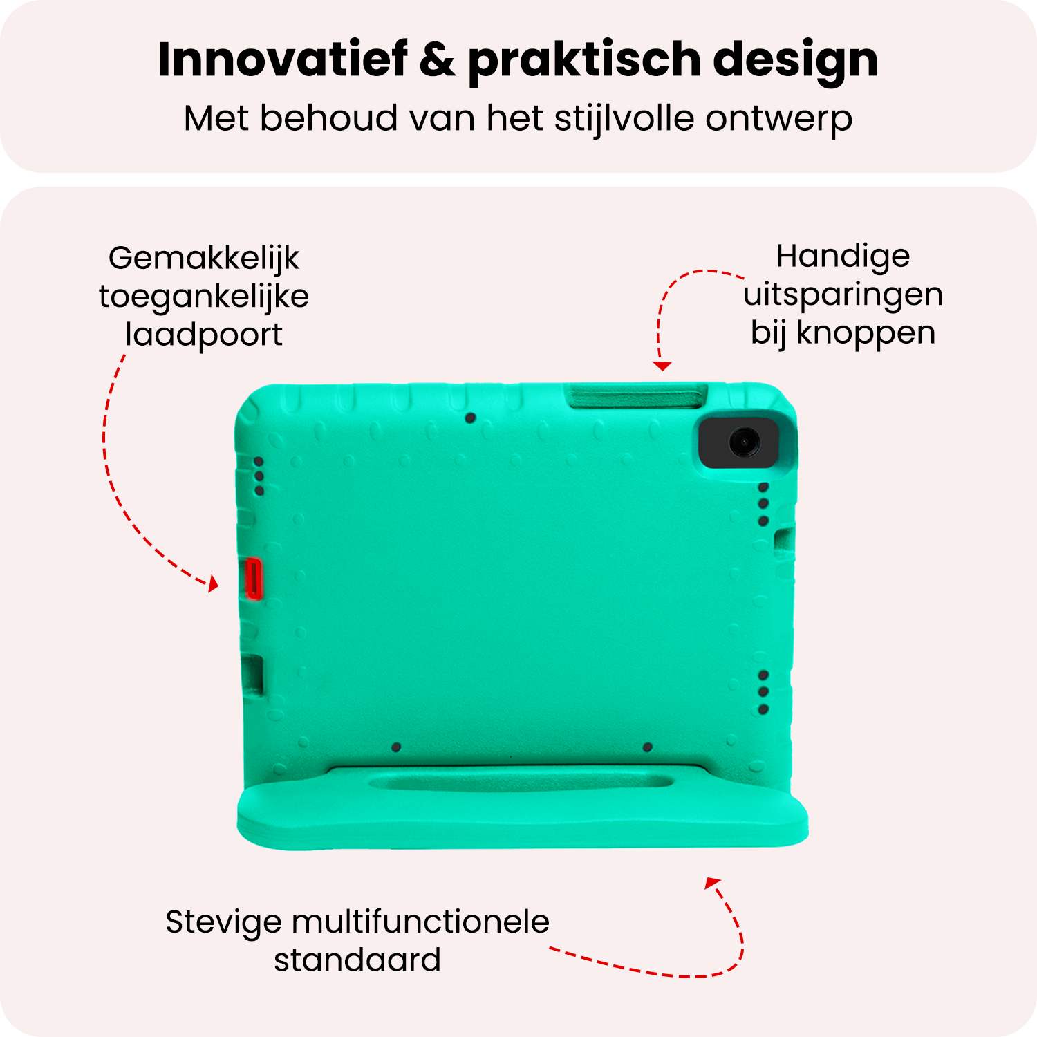 NoXx NoXx Samsung Galaxy Tab A11 Plus Kinderhoes Met Screenprotector - Turquoise