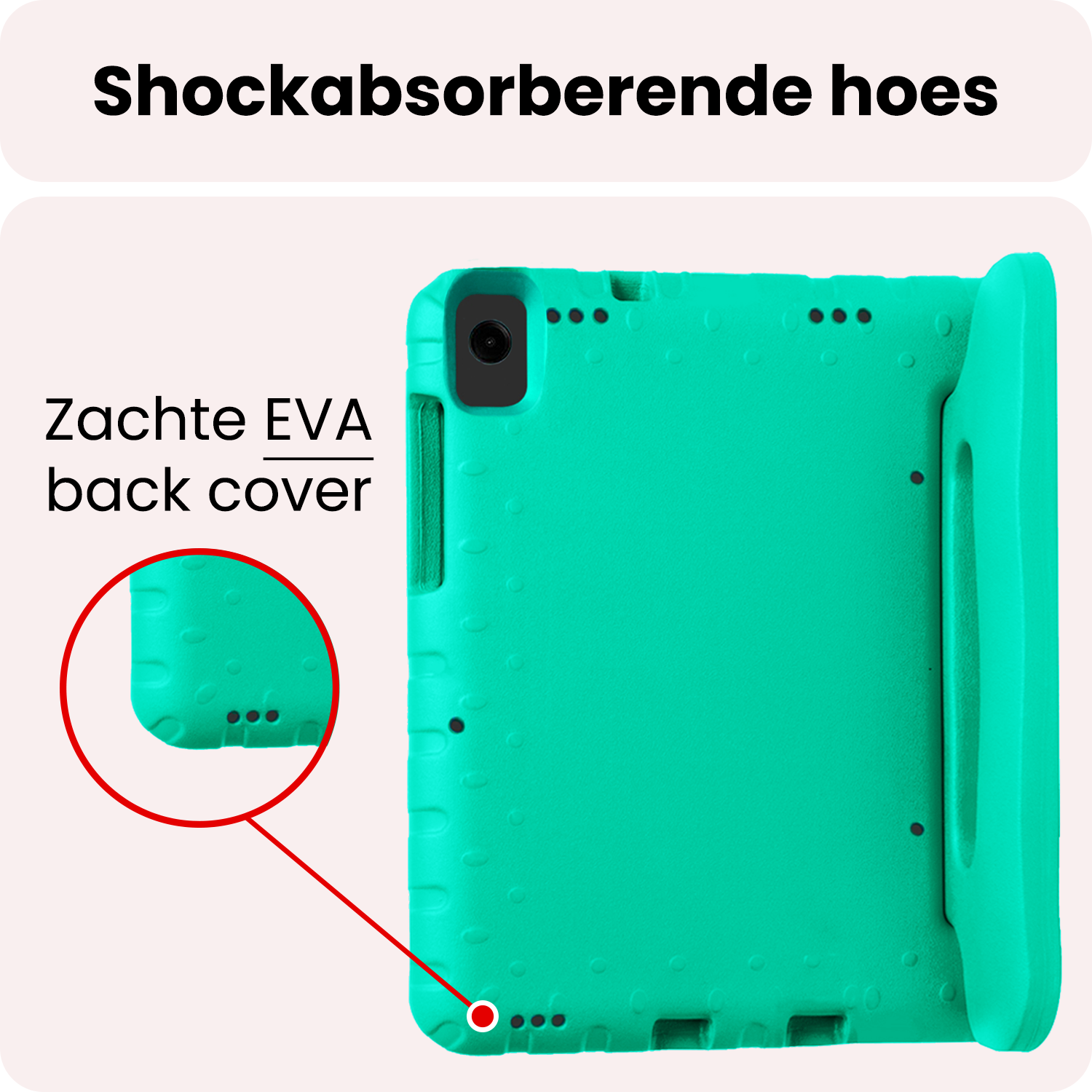 NoXx NoXx Samsung Galaxy Tab A11 Plus Kinderhoes Met Screenprotector - Turquoise