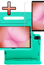 NoXx NoXx Samsung Galaxy Tab A11 Plus Kinderhoes Met Screenprotector - Turquoise
