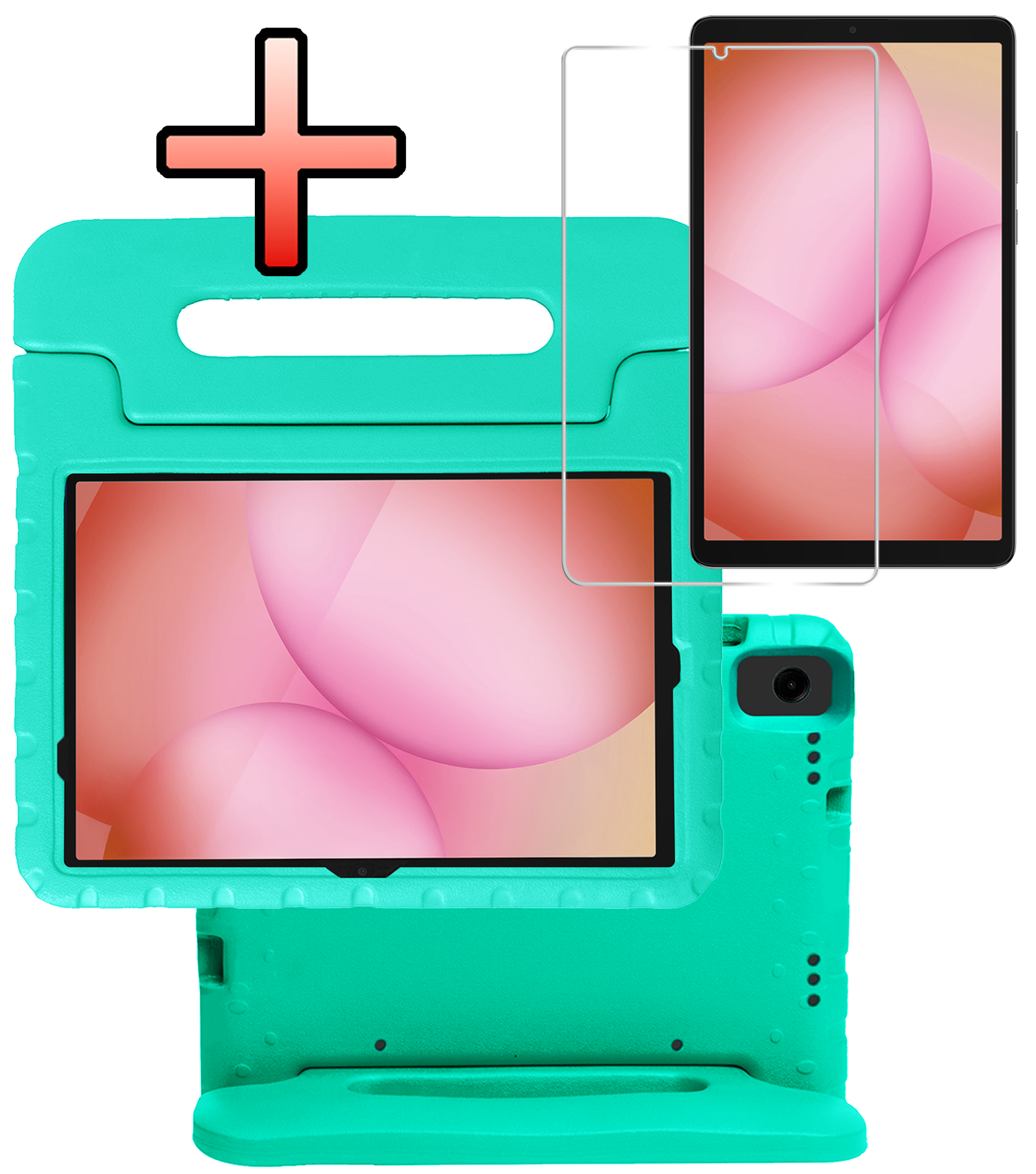 NoXx NoXx Samsung Galaxy Tab A11 Plus Kinderhoes Met Screenprotector - Turquoise