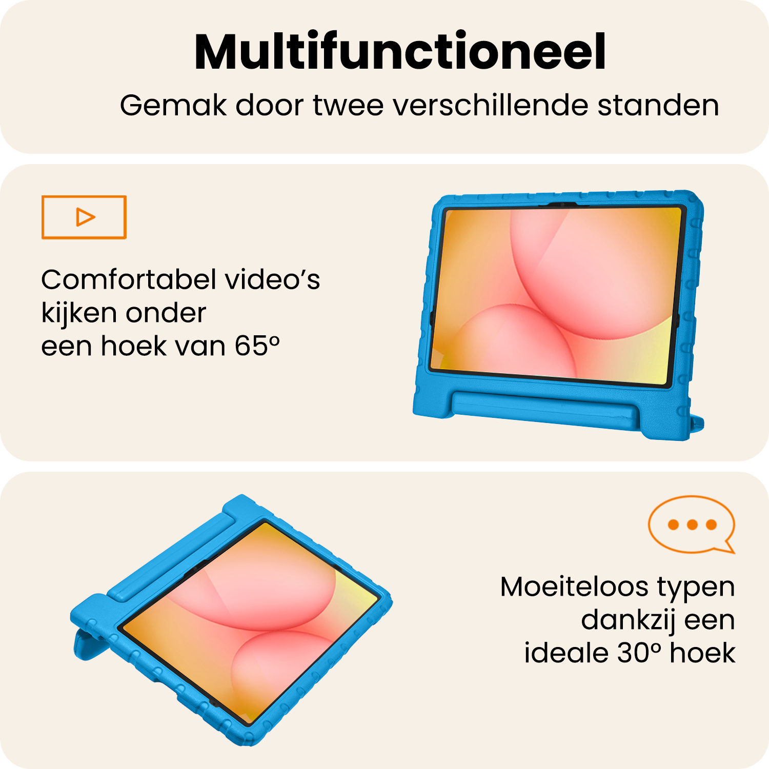 Nomfy Nomfy Samsung Galaxy Tab A11 Plus Kinderhoes Met Screenprotector - Blauw
