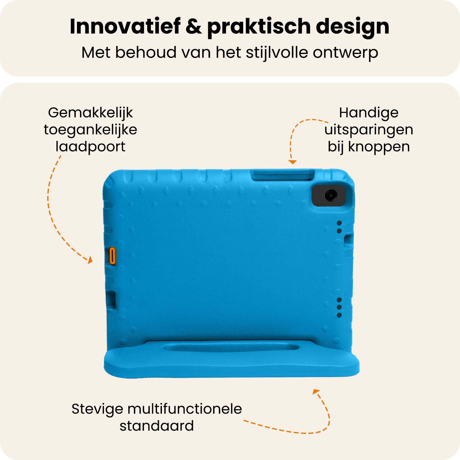 Nomfy Nomfy Samsung Galaxy Tab A11 Plus Kinderhoes Met Screenprotector - Blauw