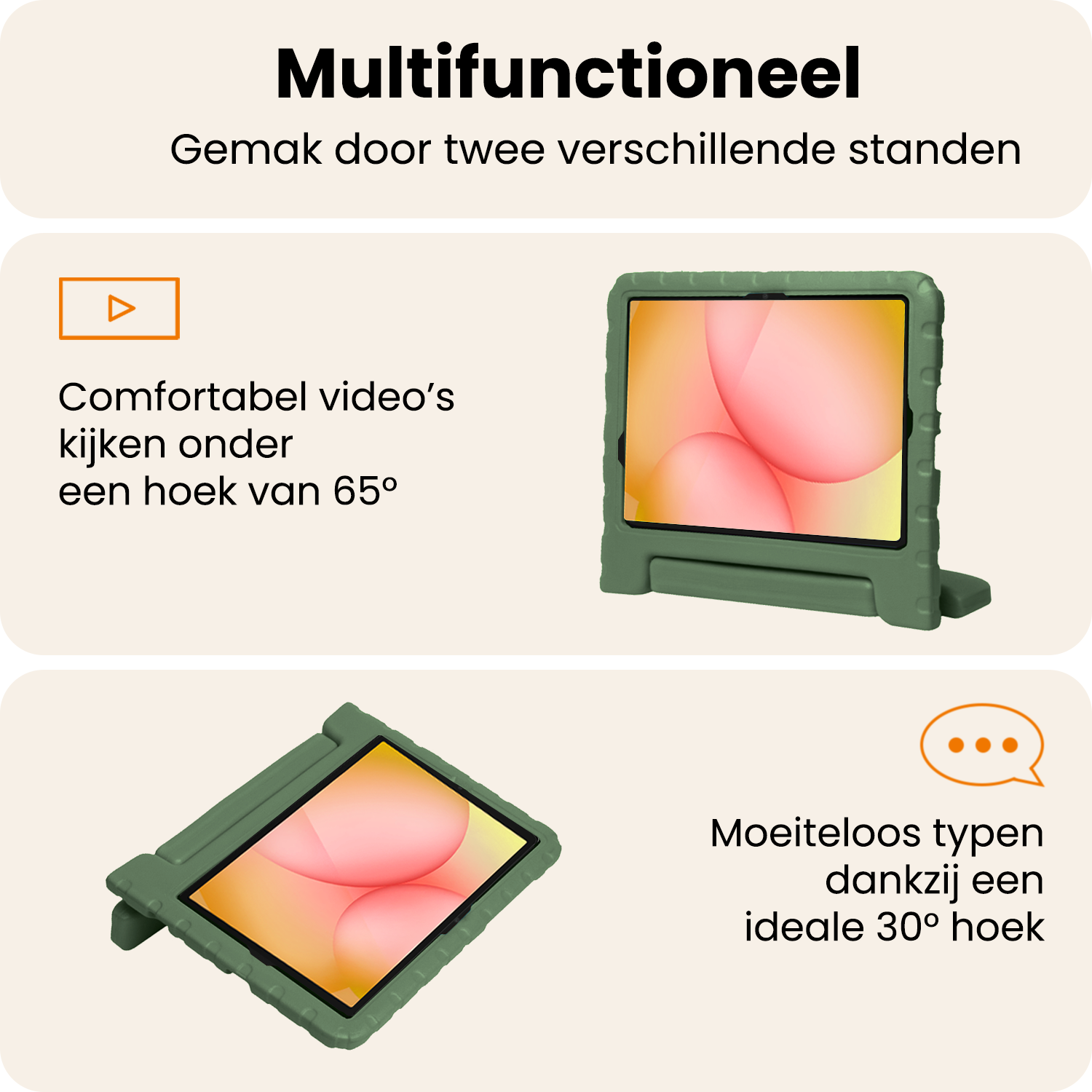 Nomfy Nomfy Samsung Galaxy Tab A11 Plus Kinderhoes Met Screenprotector - Donkergroen