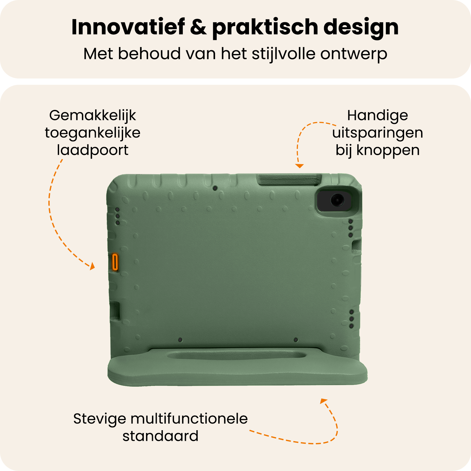 Nomfy Nomfy Samsung Galaxy Tab A11 Plus Kinderhoes Met Screenprotector - Donkergroen
