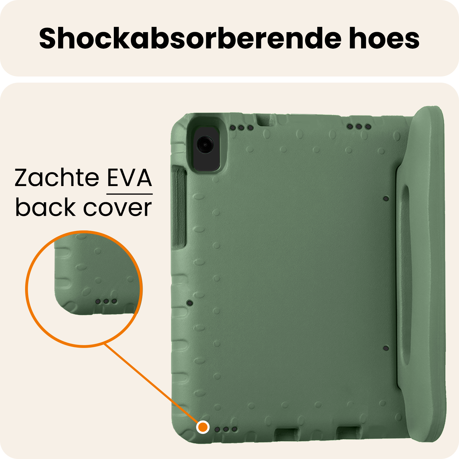 Nomfy Nomfy Samsung Galaxy Tab A11 Plus Kinderhoes Met Screenprotector - Donkergroen