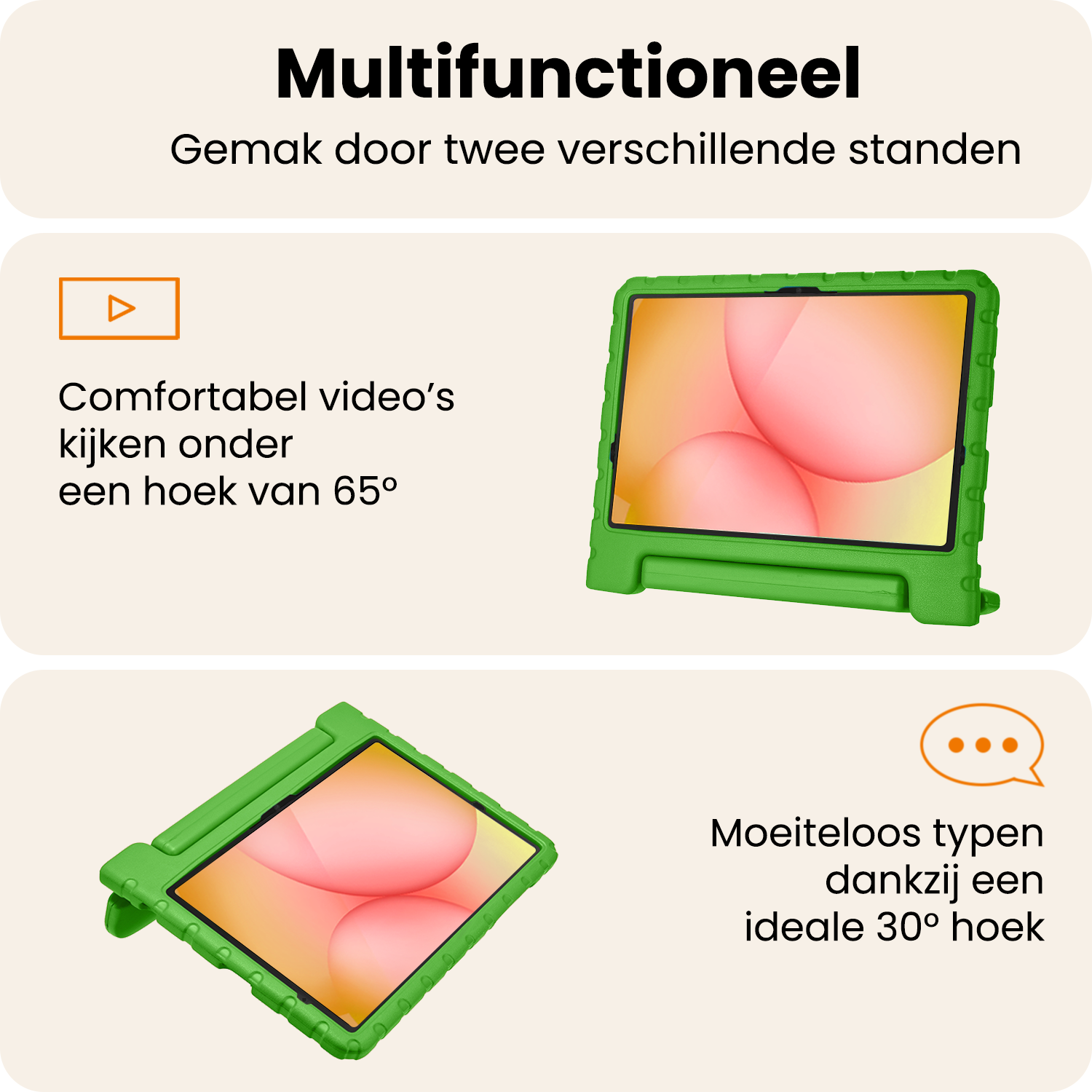 Nomfy Nomfy Samsung Galaxy Tab A11 Plus Kinderhoes Met Screenprotector - Groen