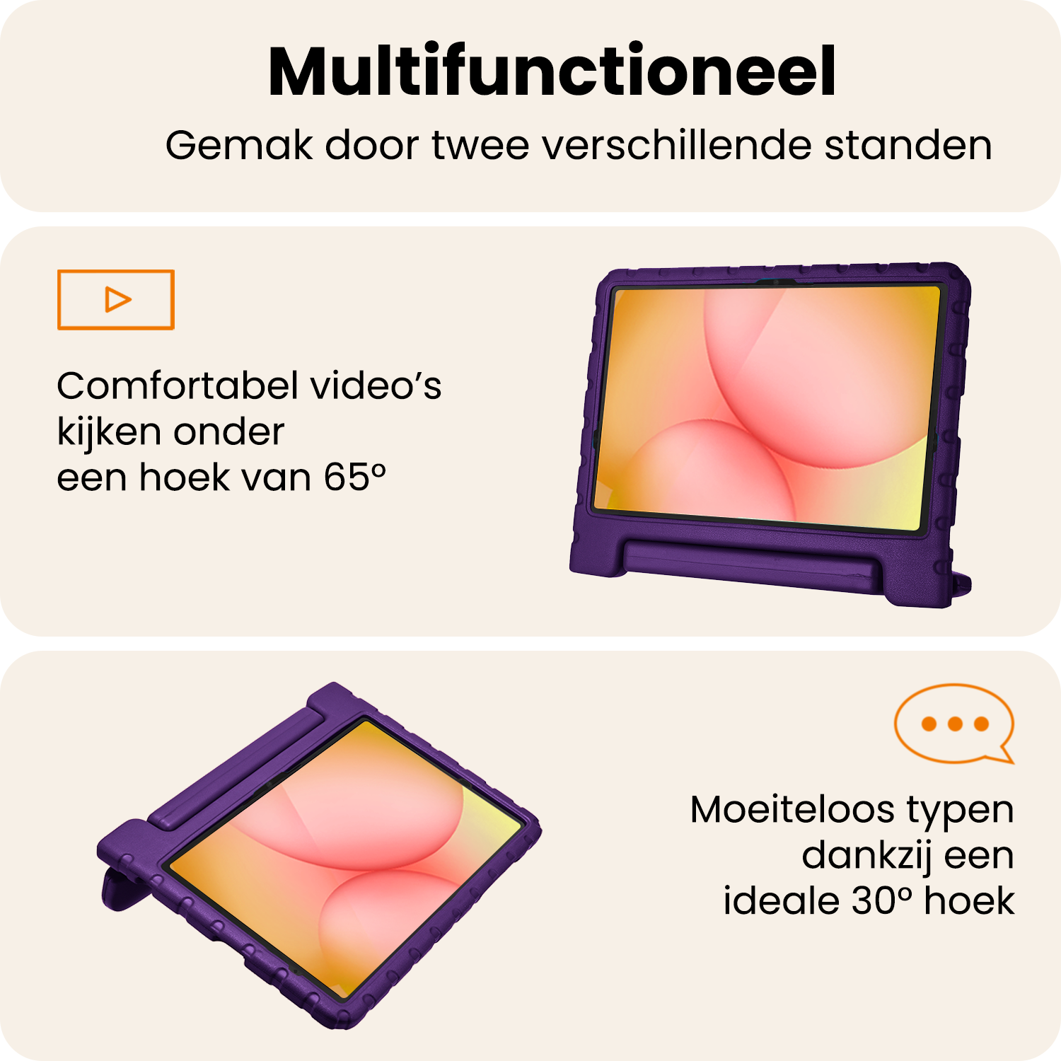 Nomfy Nomfy Samsung Galaxy Tab A11 Plus Kinderhoes Met Screenprotector - Paars