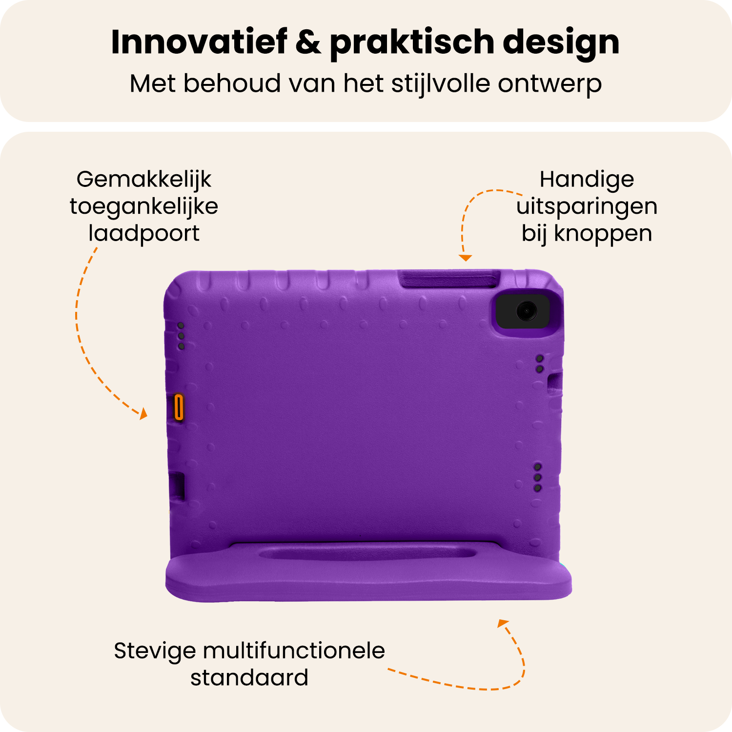 Nomfy Nomfy Samsung Galaxy Tab A11 Plus Kinderhoes Met 2x Screenprotector - Paars