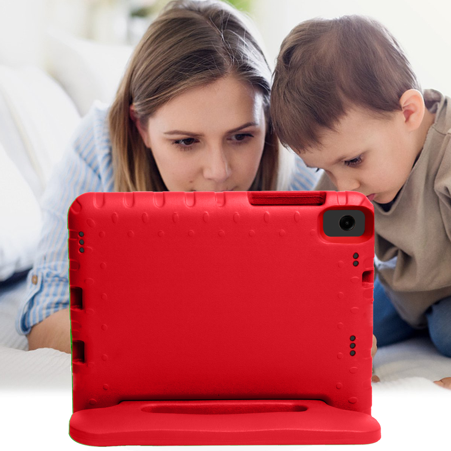 Nomfy Nomfy Samsung Galaxy Tab A11 Plus Kinderhoes Met 2x Screenprotector - Rood