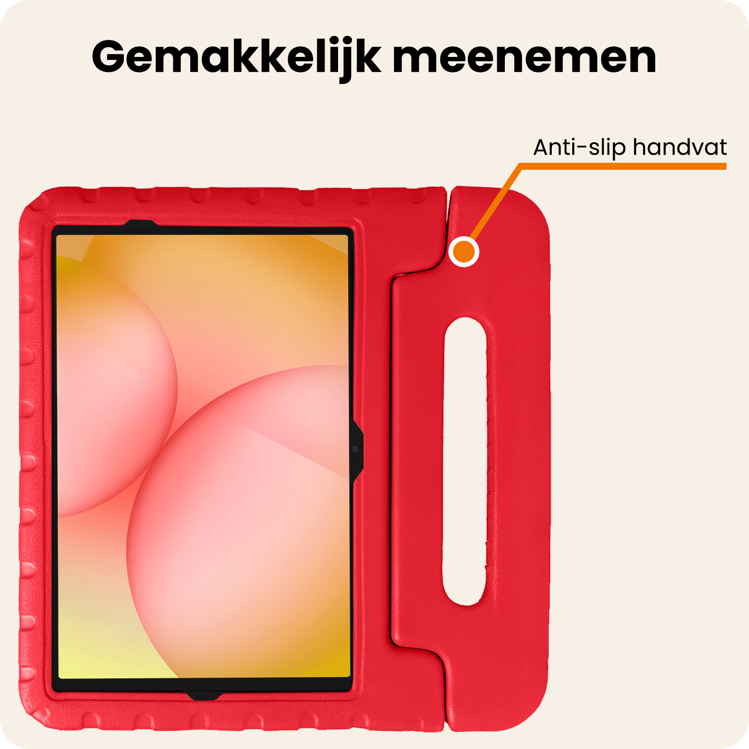 Nomfy Nomfy Samsung Galaxy Tab A11 Plus Kinderhoes Met 2x Screenprotector - Rood
