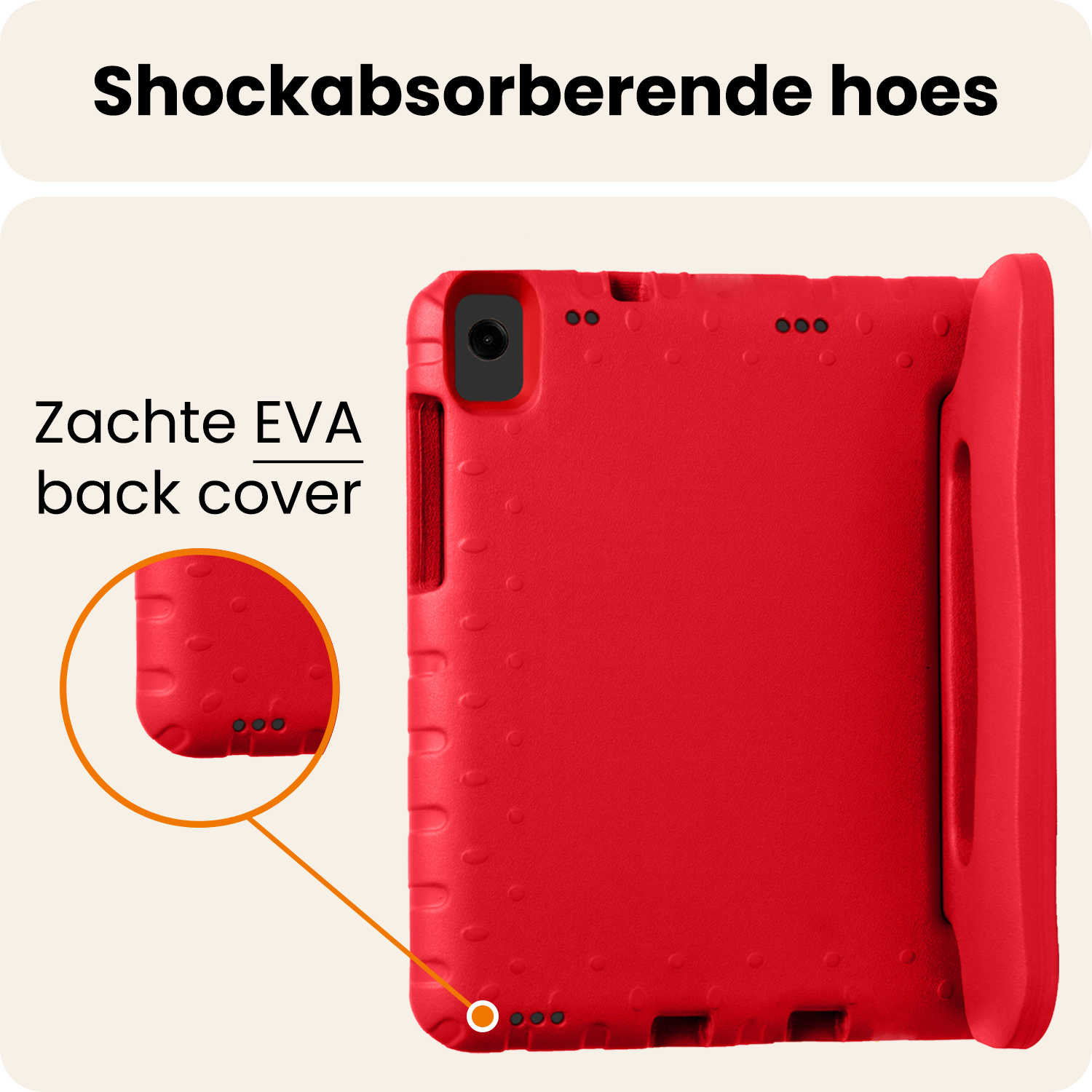 Nomfy Nomfy Samsung Galaxy Tab A11 Plus Kinderhoes Met 2x Screenprotector - Rood