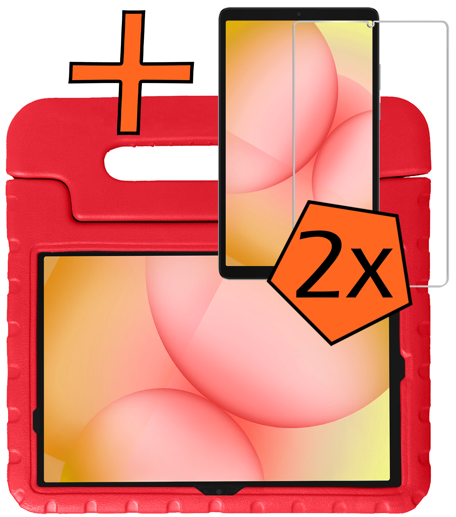 Nomfy Nomfy Samsung Galaxy Tab A11 Plus Kinderhoes Met 2x Screenprotector - Rood