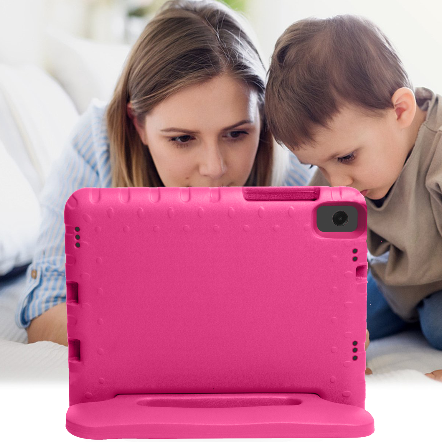 Nomfy Nomfy Samsung Galaxy Tab A11 Plus Kinderhoes Met 2x Screenprotector - Roze