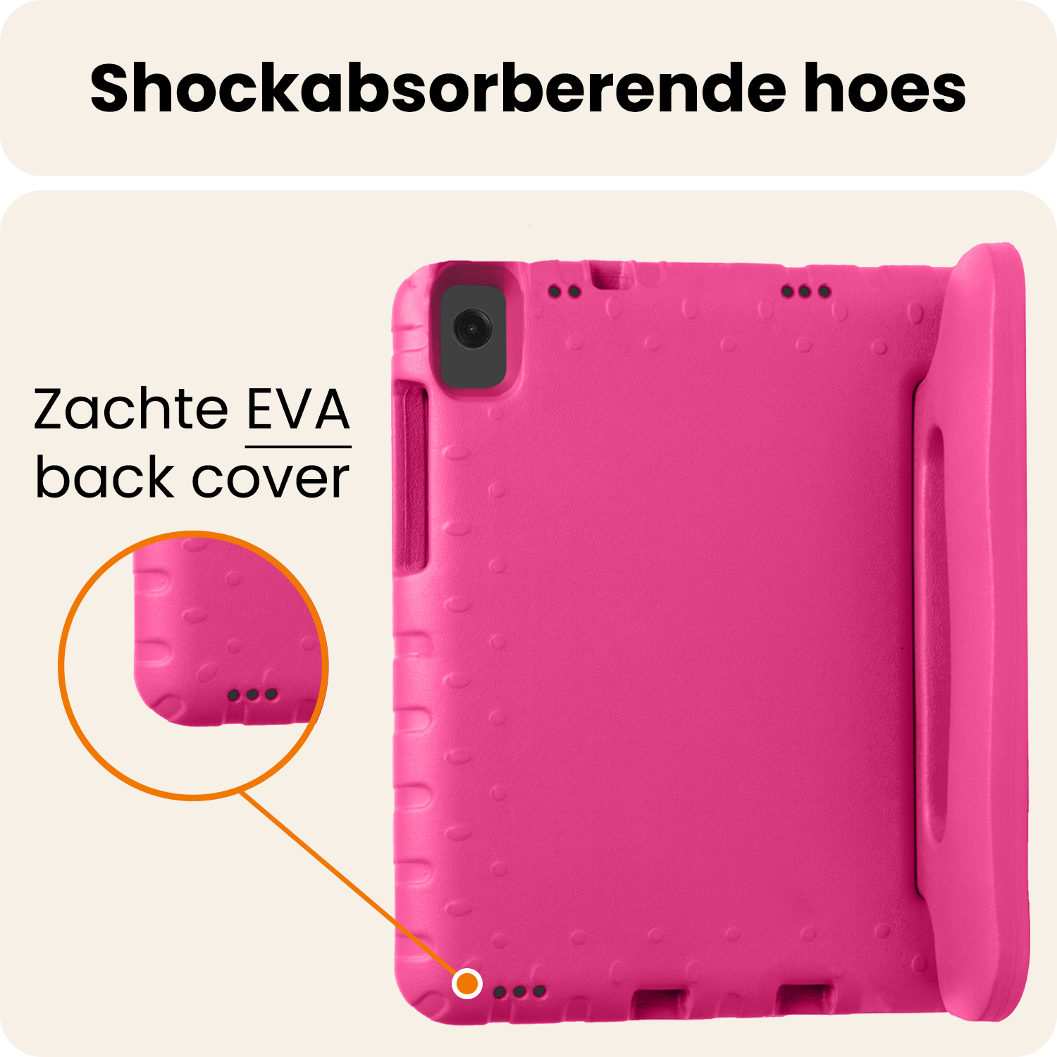 Nomfy Nomfy Samsung Galaxy Tab A11 Plus Kinderhoes Met 2x Screenprotector - Roze