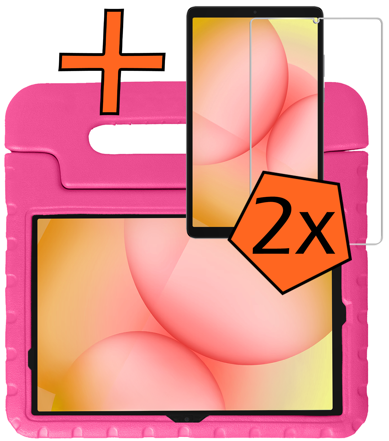 Nomfy Nomfy Samsung Galaxy Tab A11 Plus Kinderhoes Met 2x Screenprotector - Roze