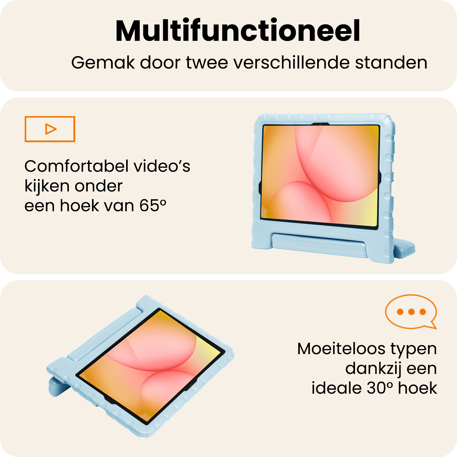 Nomfy Nomfy Samsung Galaxy Tab A11 Plus Kinderhoes Met 2x Screenprotector - Sky