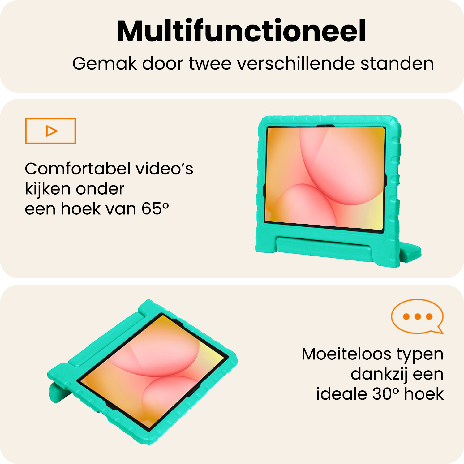 Nomfy Nomfy Samsung Galaxy Tab A11 Plus Kinderhoes Met 2x Screenprotector - Turquoise