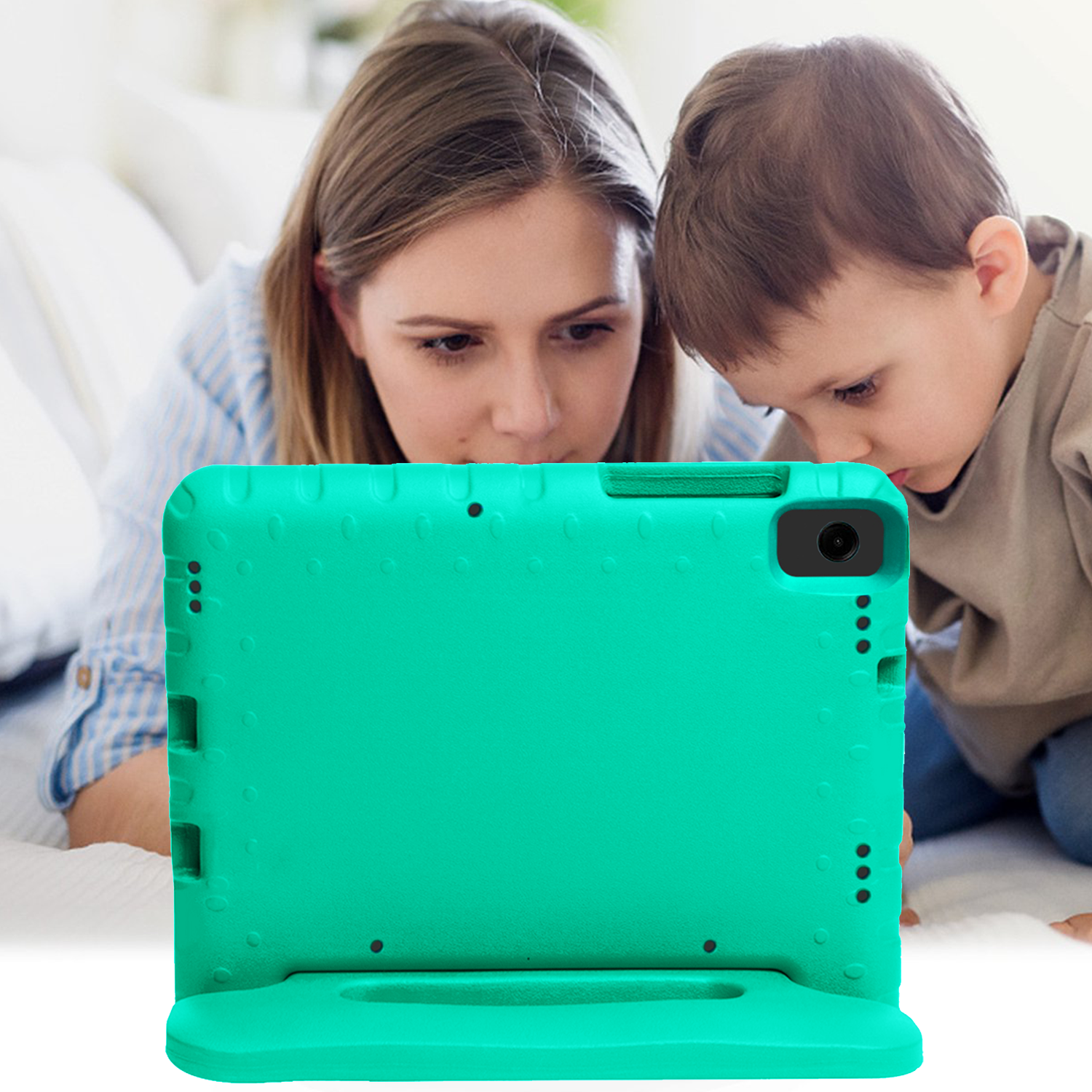 Nomfy Nomfy Samsung Galaxy Tab A11 Plus Kinderhoes Met 2x Screenprotector - Turquoise