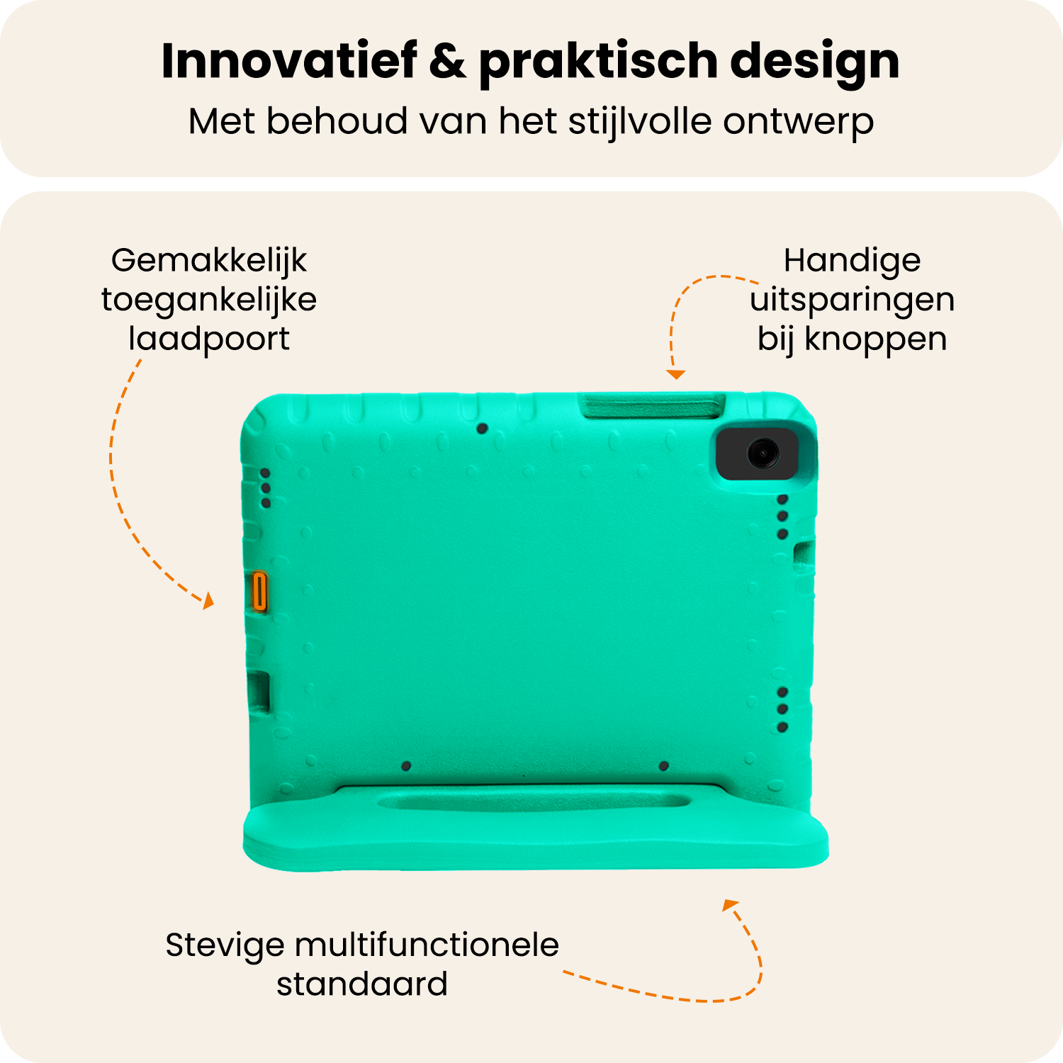 Nomfy Nomfy Samsung Galaxy Tab A11 Plus Kinderhoes Met 2x Screenprotector - Turquoise