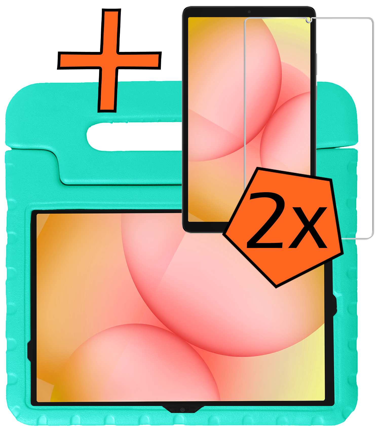 Nomfy Nomfy Samsung Galaxy Tab A11 Plus Kinderhoes Met 2x Screenprotector - Turquoise