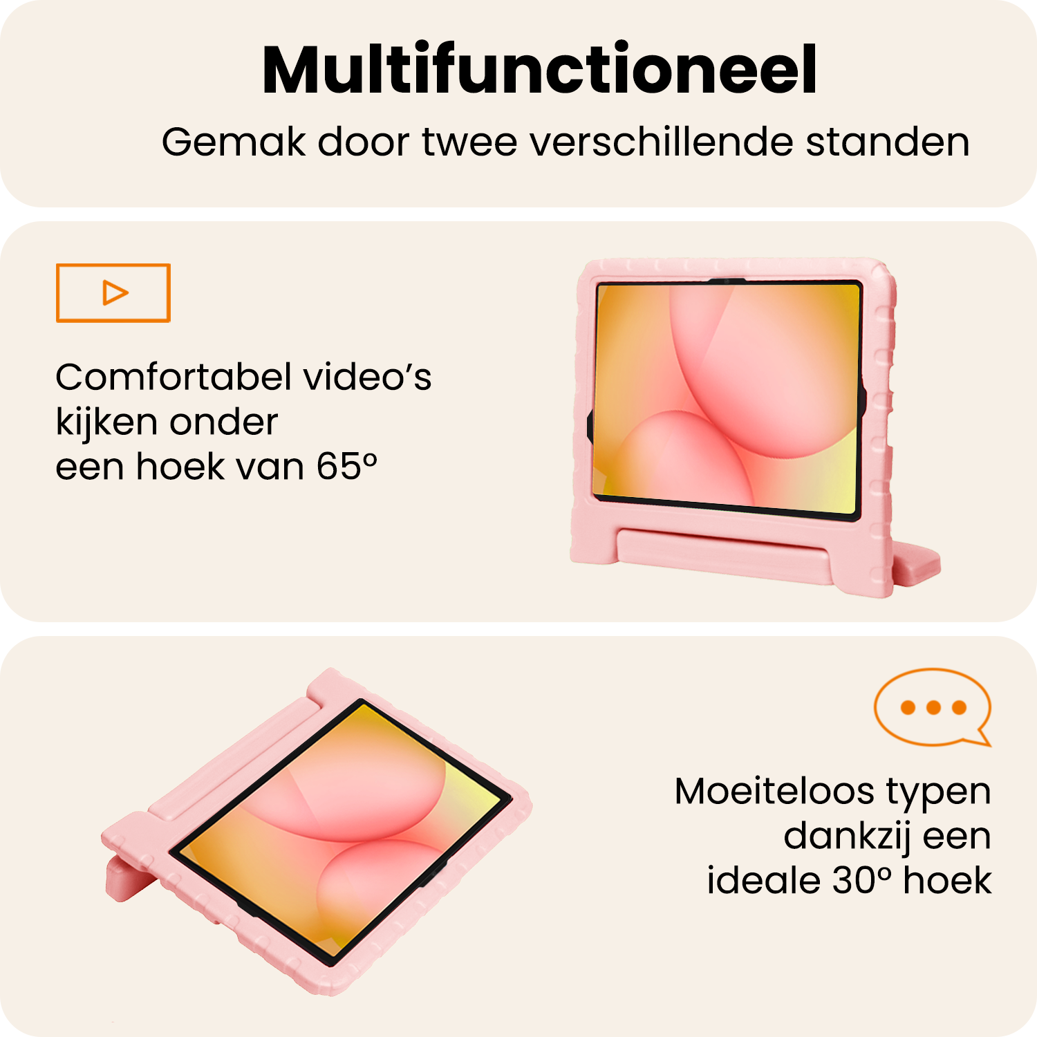 Nomfy Nomfy Samsung Galaxy Tab A11 Plus Kinderhoes Met 2x Screenprotector - Zalm