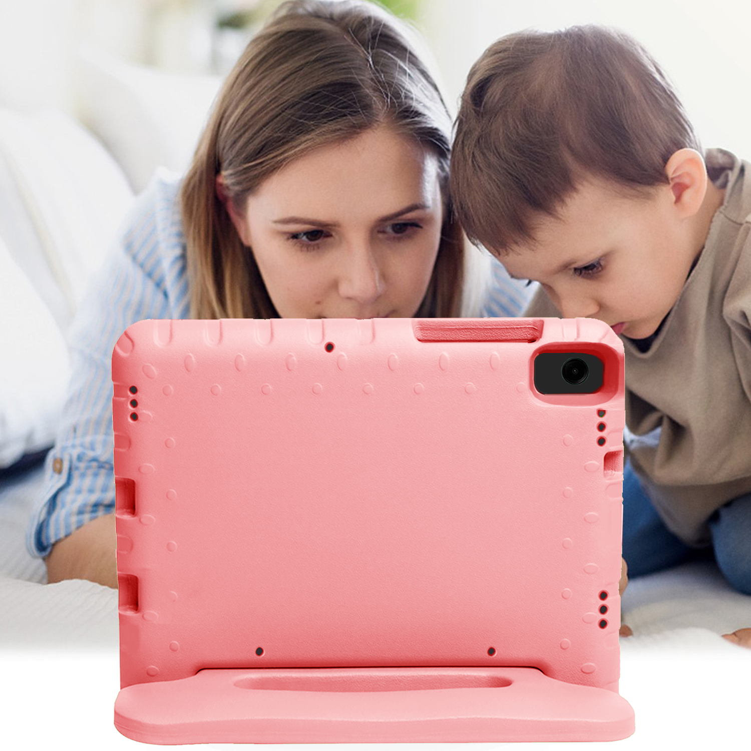 Nomfy Nomfy Samsung Galaxy Tab A11 Plus Kinderhoes Met 2x Screenprotector - Zalm