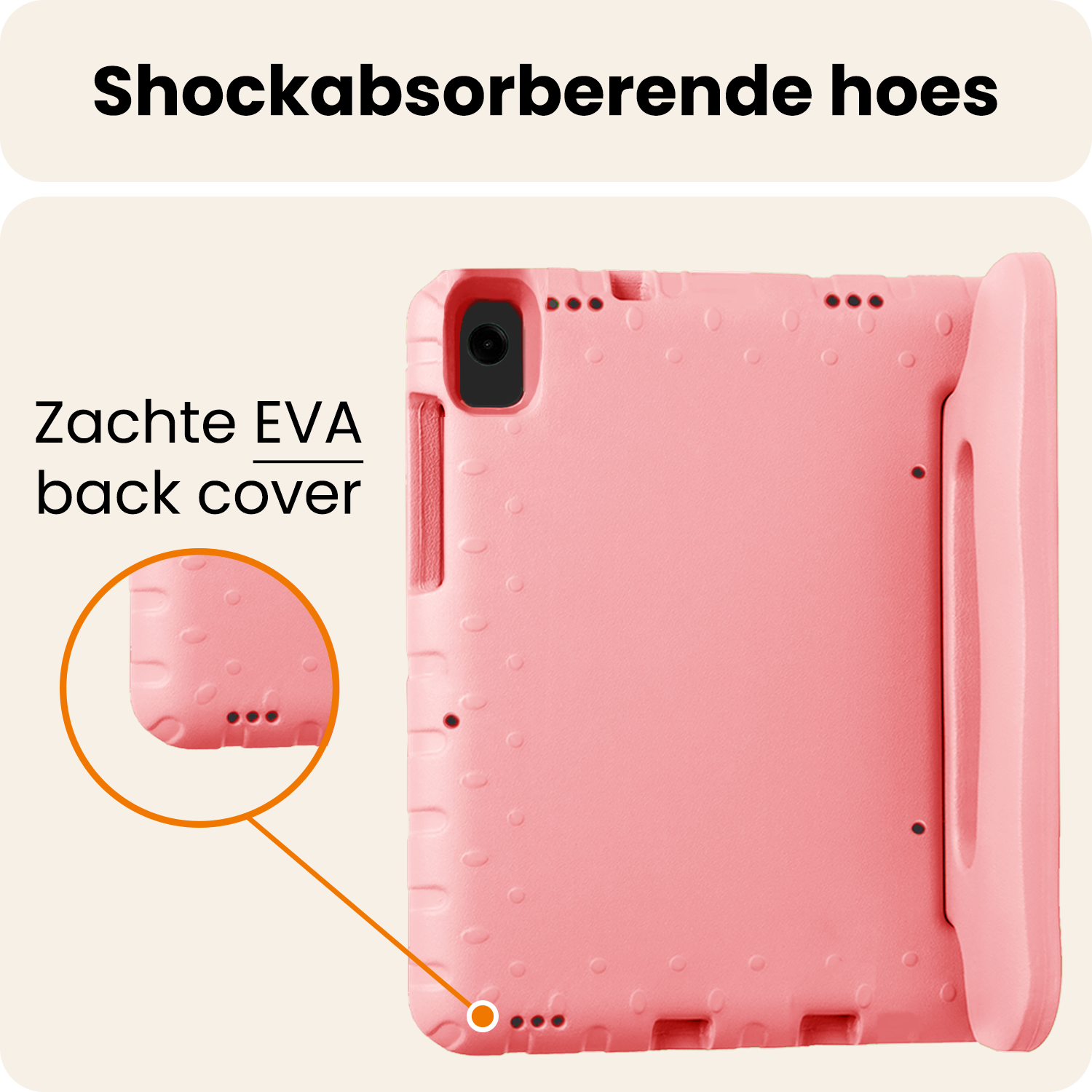 Nomfy Nomfy Samsung Galaxy Tab A11 Plus Kinderhoes Met 2x Screenprotector - Zalm